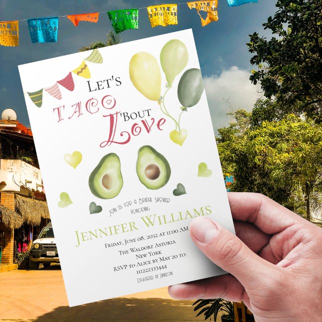 Invitación Taco Bout Love Bridal Shower Aguacate Fiesta (Subido por el creador)