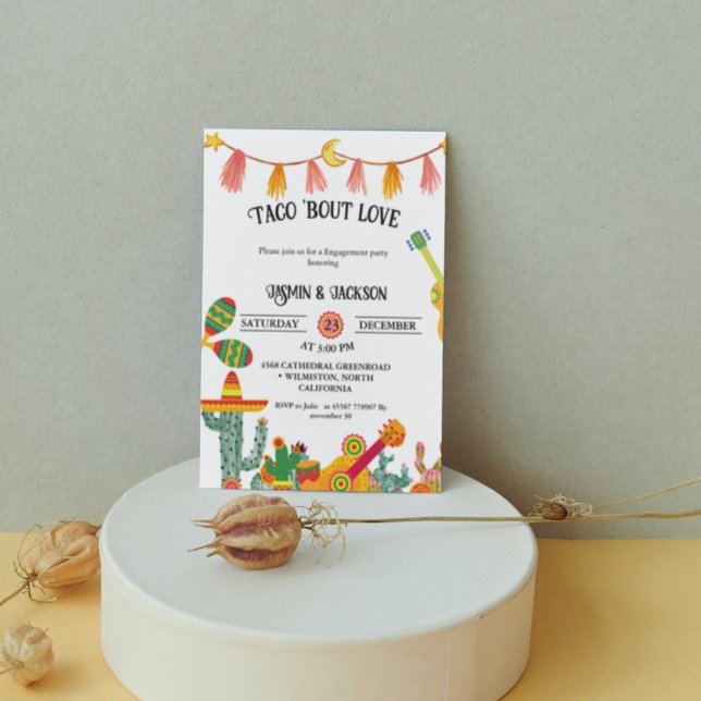 Invitación Taco 'Bout Love Cactus Engagement (Subido por el creador)