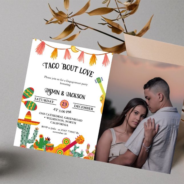 Invitación Taco 'Bout Love Cactus Engagement (Subido por el creador)