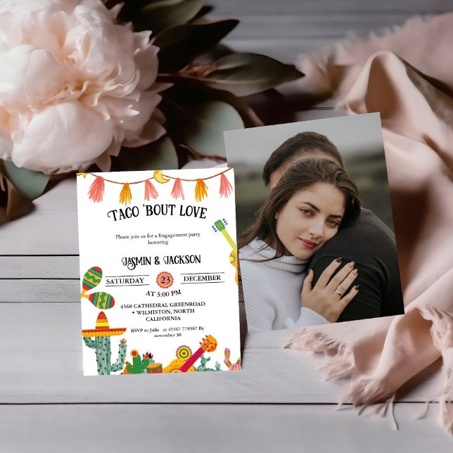 Invitación Taco 'Bout Love Cactus Engagement (Subido por el creador)