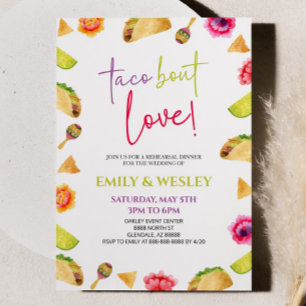 Invitación ¡Taco Bout Love! Cena de ensayo de Fiesta Boda