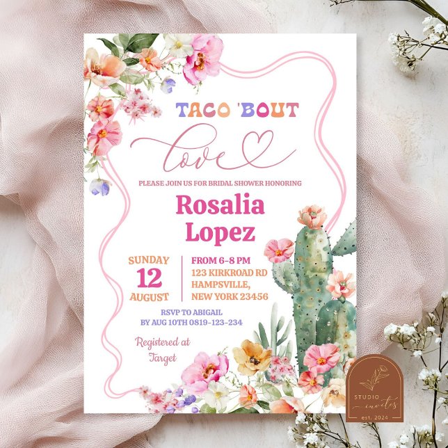 Invitación Taco Bout Love Colorful Mexican Bridal Shower (Subido por el creador)