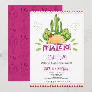 Invitación Taco 'Bout Love Couples Engaño Fiesta Pink