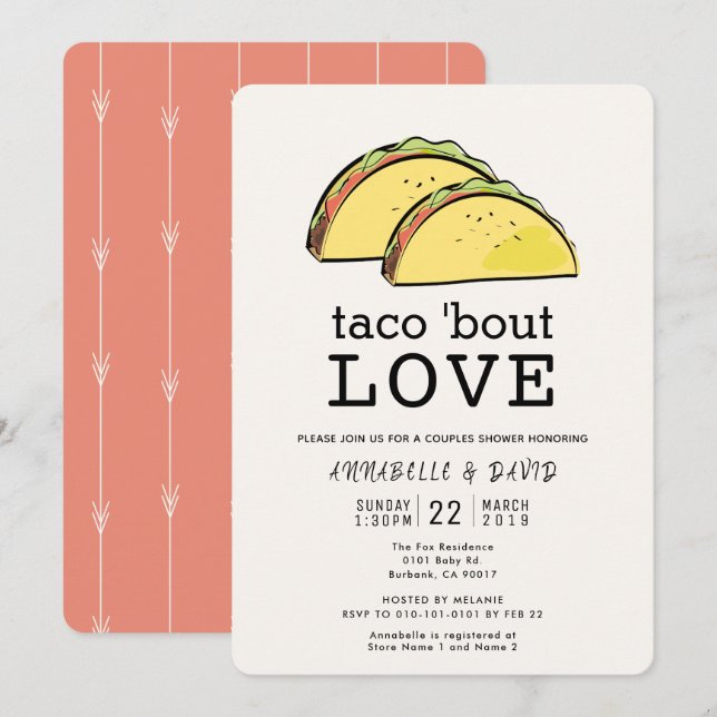Invitación Taco Bout Love Couples Shower (Anverso / Reverso)