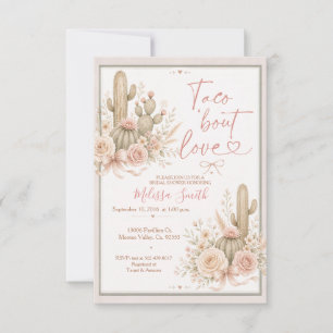 Invitación Taco Bout Love Despedida de Soltera Blush Cactus