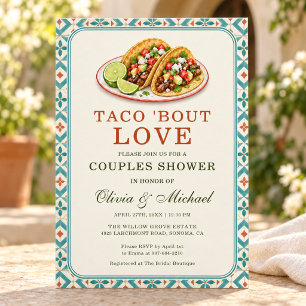 Invitación Taco 'Bout Love Despedida de Soltera para Parejas