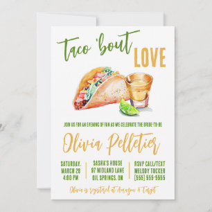 Invitación Taco 'Bout Love! Ducha nupcial de Tacos y Tequila
