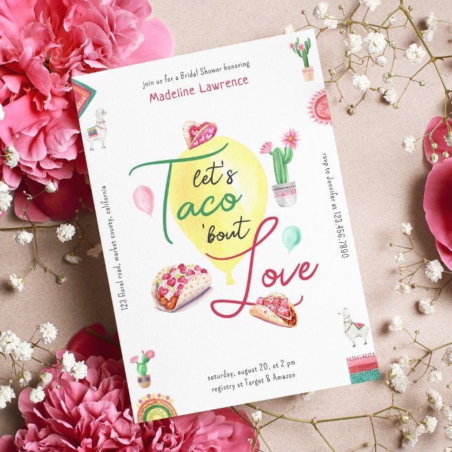 Invitación Taco Bout Love Fiesta Mexicana Brillante (Subido por el creador)