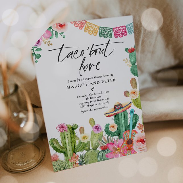Invitación Taco 'Bout Love Fiesta Parejas Ducha Cactus (Subido por el creador)