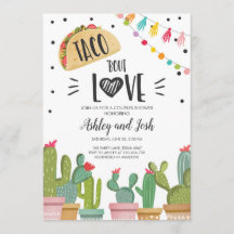 Taco Bout Love Fiesta Parejas Ducha Invitar Cactus
