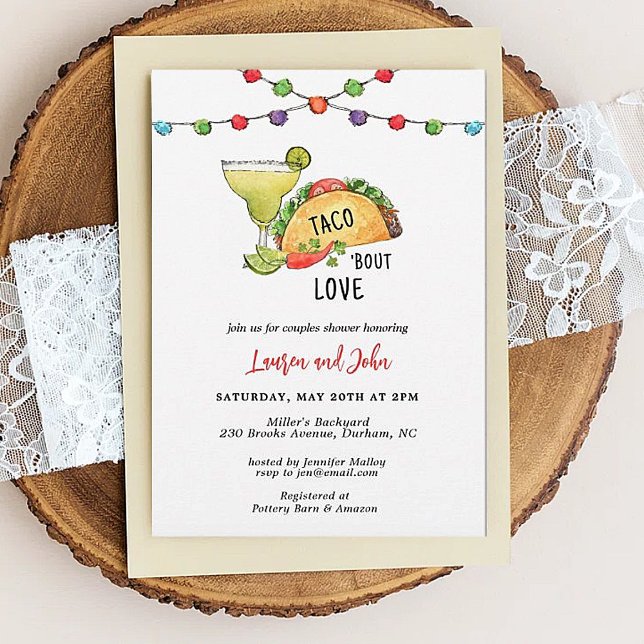 Invitación Taco Bout Love Parejas Brilla Ducha Fiesta (Subido por el creador)