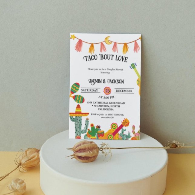 Invitación Taco 'Bout Love Parejas Ducha Cactus (Subido por el creador)