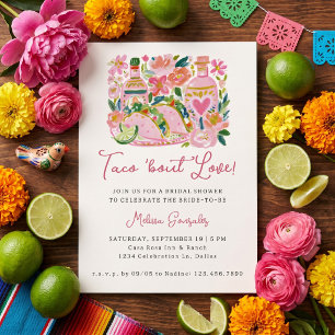 Invitación Taco 'Bout Love Rosa Fiesta Mexicana Despedida de 