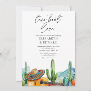 Invitación Taco Bout Love Watercolor Foto Parejas Ducha