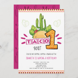 Invitación Taco Bout One | Primer cumpleaños Fiesta Rosa
