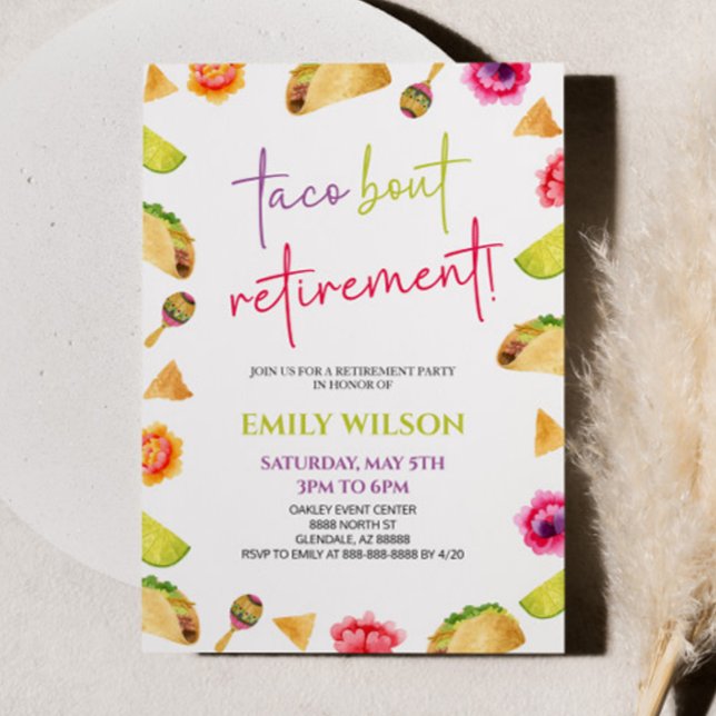 Invitación Taco Bout Retirement! Fiesta Retirement Party (Subido por el creador)