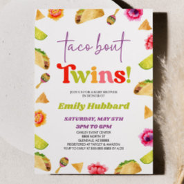 Invitación ¡Taco Bout Twins! Fiesta Baby Shower