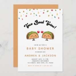 Invitación Taco Bout Twins Fiesta Groovy Retro Baby Shower