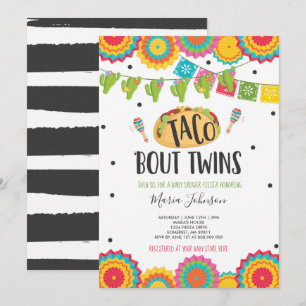 Invitación Taco 'Bout Twins Fiesta Twin Baby Shower