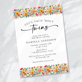 Invitación Taco 'Bout Twins Floral Fiesta Baby Shower