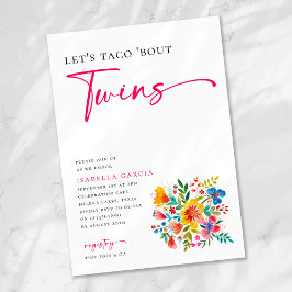 Invitación Taco 'Bout Twins Floral Fiesta Baby Shower