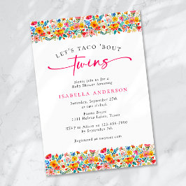 Invitación Taco 'Bout Twins Floral Fiesta Baby Shower
