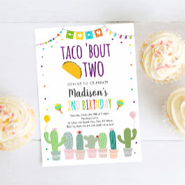 Invitación Taco 'Bout Two Fiesta Cactus Cumpleaños