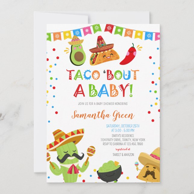 Invitación Taco Bout un Baby Shower (Anverso)