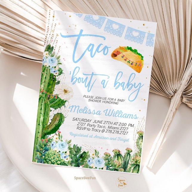 Invitación Taco Bout Un Baby Shower Invita A Un Niño (taco bouta baby invite boy,invitation fiesta baby shower cactus cincode mayo tropical mexican i)