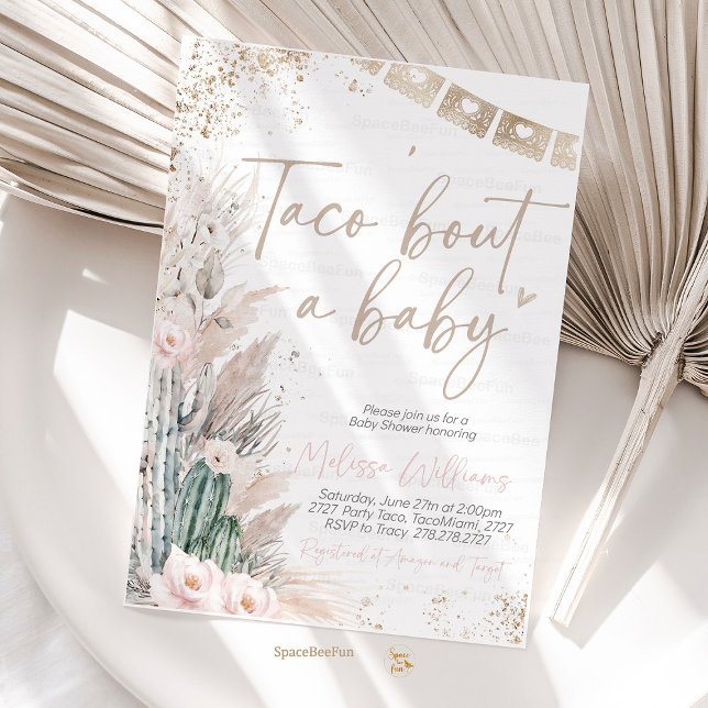 Invitación Taco Bout Un Baby Shower Invita Al Chica Boho (Taco Bout A Baby Shower Invitation Boho Girl Fiesta Baby Shower Invite, Cactus Taco Baby Shower
)