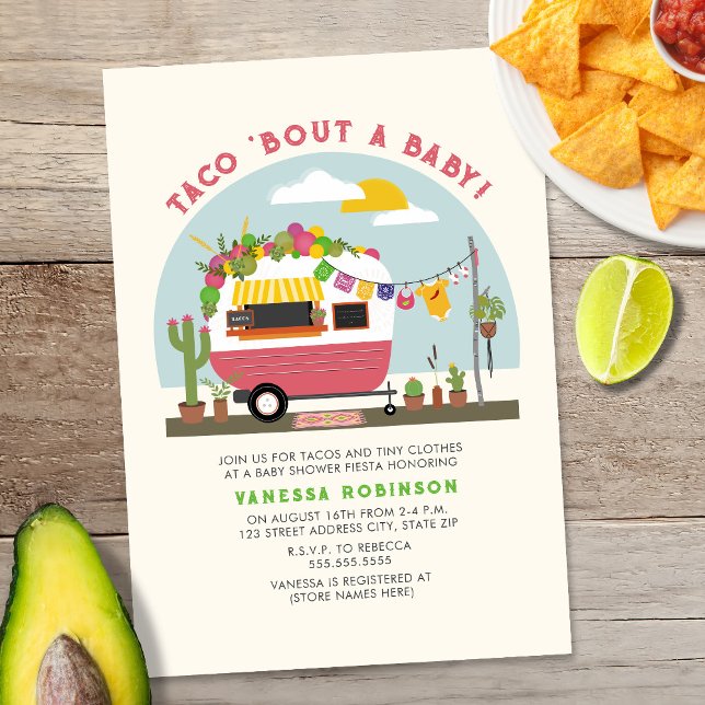 Invitación Taco Bout Un Bebé Chica Rosa Caliente Baby Shower (Subido por el creador)