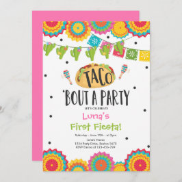 Invitación Taco 'Bout un Chica Fiesta Primer Fiesta Cumpleaño