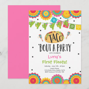 Invitación Taco 'Bout un Chica Fiesta Primer Fiesta Cumpleaño