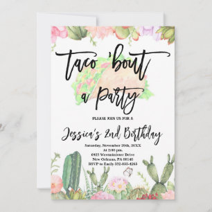 Invitación Taco ’Bout un cumpleaños Fiesta, cumpleaños taco