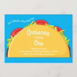 Invitación Taco Cute Niños Alimenticios Mexicanos Primer Fies