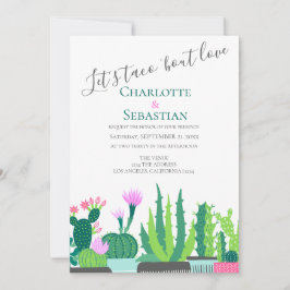Invitación Taco de amor boda de cactus suculento