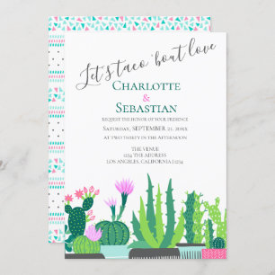 Invitación Taco de amor boda de cactus suculento