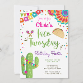 Invitación Taco Dos Días Fiesta Chica Mexicana Segundo Cumple