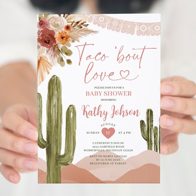 Invitación Taco está enamorado de Baby Shower cactus del suro (Subido por el creador)