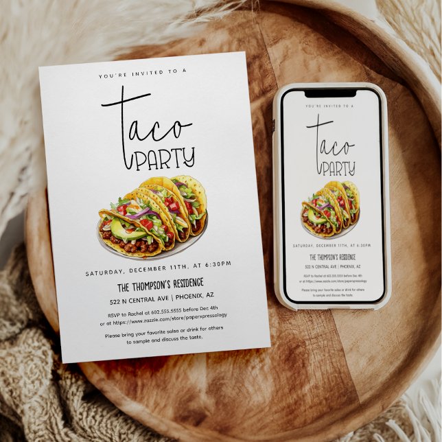 Invitación Taco Fiesta Cualquier Ocasión Fiesta Taco Fiesta N (Subido por el creador)