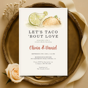Invitación Taco Fiesta de Amor Fiesta Festiva para Parejas