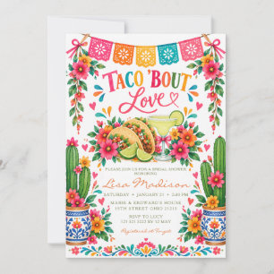 Invitación Taco Floral Mexicano sobre Fiesta de Amor Despedid