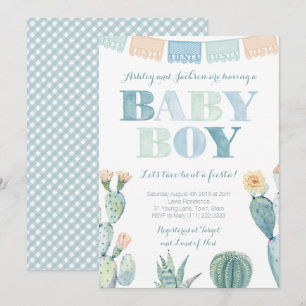 Invitación Taco Mexicano Fiesta para Baby Shower de Niño