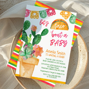 Invitación Taco multicolor sobre un Baby Shower bebé