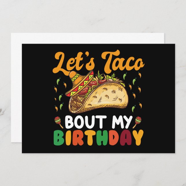 Invitación Taco por mi Fiesta de cumpleaños Cinco de Mayo (Anverso / Reverso)