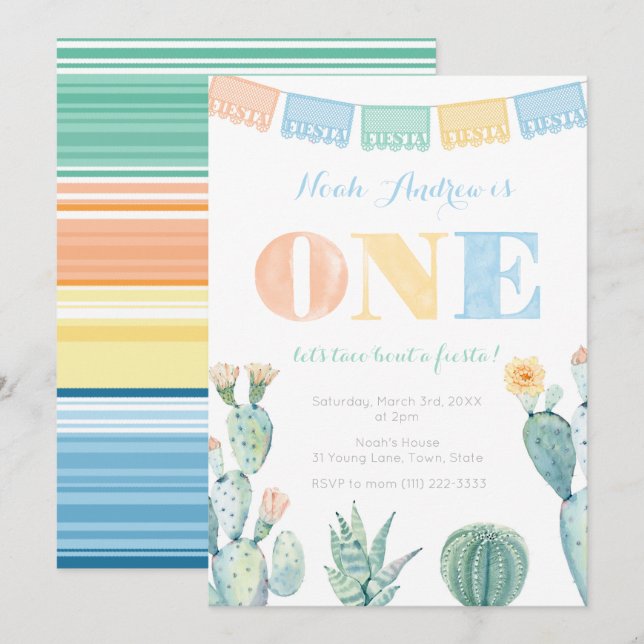 Invitación Taco por un Fiesta de cumpleaños (Anverso / Reverso)