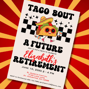 Invitación Taco Retro Sobre Una Fiesta De Jubilación Graduaci