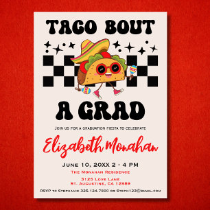 Invitación Taco Retro Sobre Una Graduación De Fiesta Grad