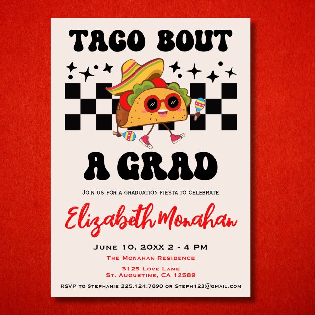 Invitación Taco Retro Sobre Una Graduación De Fiesta Grad (Subido por el creador)