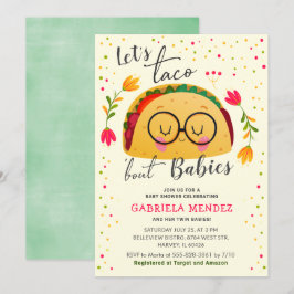 Invitación Taco sobre bebés gemelos Baby Shower rociar